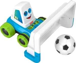 Fisher-Price Preschool Toy Goaldozer Electronic Soccer Game with Net Lights Sounds & Motorized Motion for Sports Play Kids Ages 3  Years
