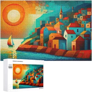 Fishing Village Puzzle for Adults and Kids Challenging Game Toys Impossible 1000 Piece Puzzle Family Decoration Puzzle Funny Jigsaw Puzzle