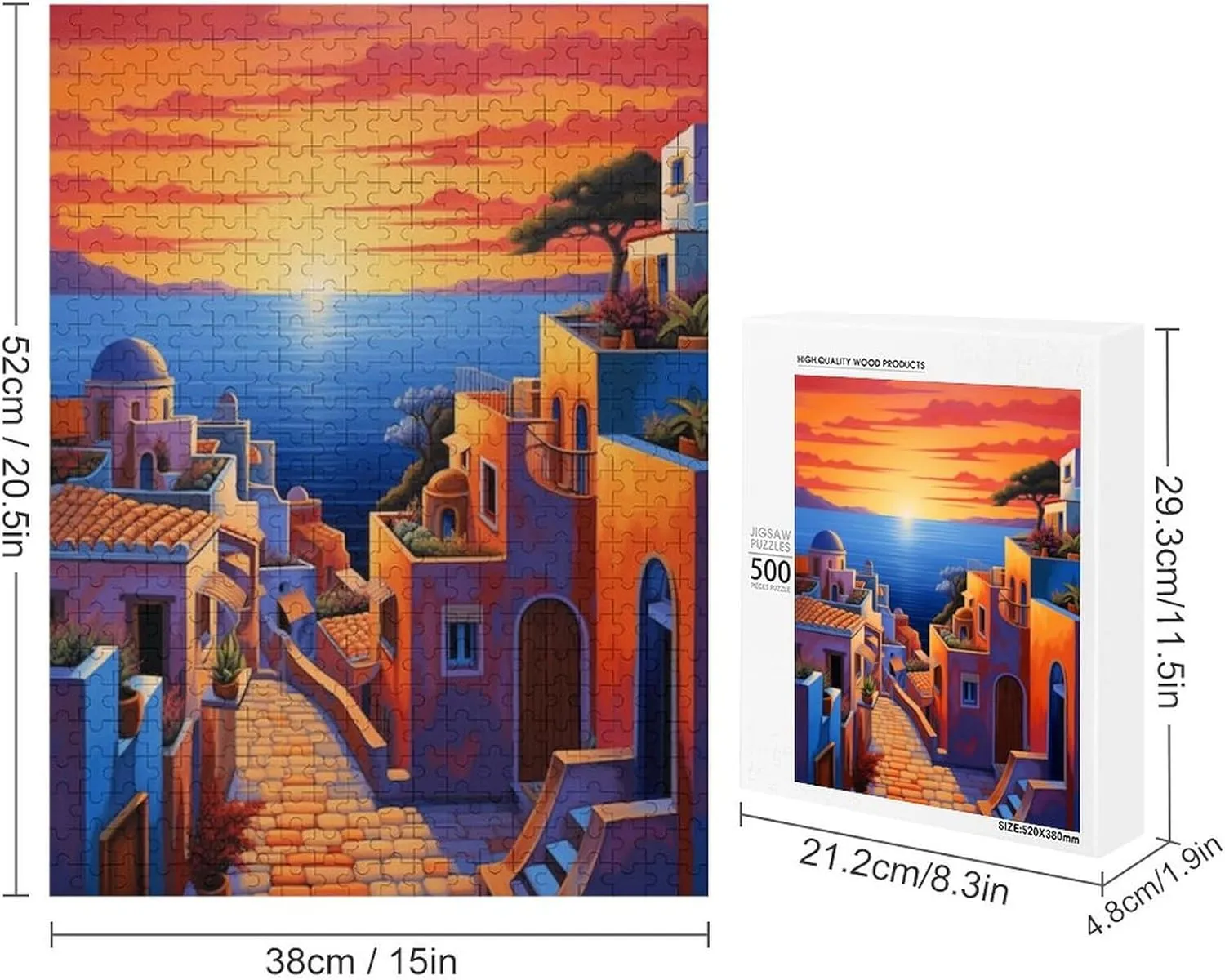 Fishing Village Puzzle for Adults and Kids Challenging Game Toys Impossible 500 Piece Puzzle Family Decoration Puzzle Funny Jigsaw Puzzle