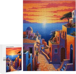 Fishing Village Puzzle for Adults and Kids Challenging Game Toys Impossible 500 Piece Puzzle Family Decoration Puzzle Funny Jigsaw Puzzle