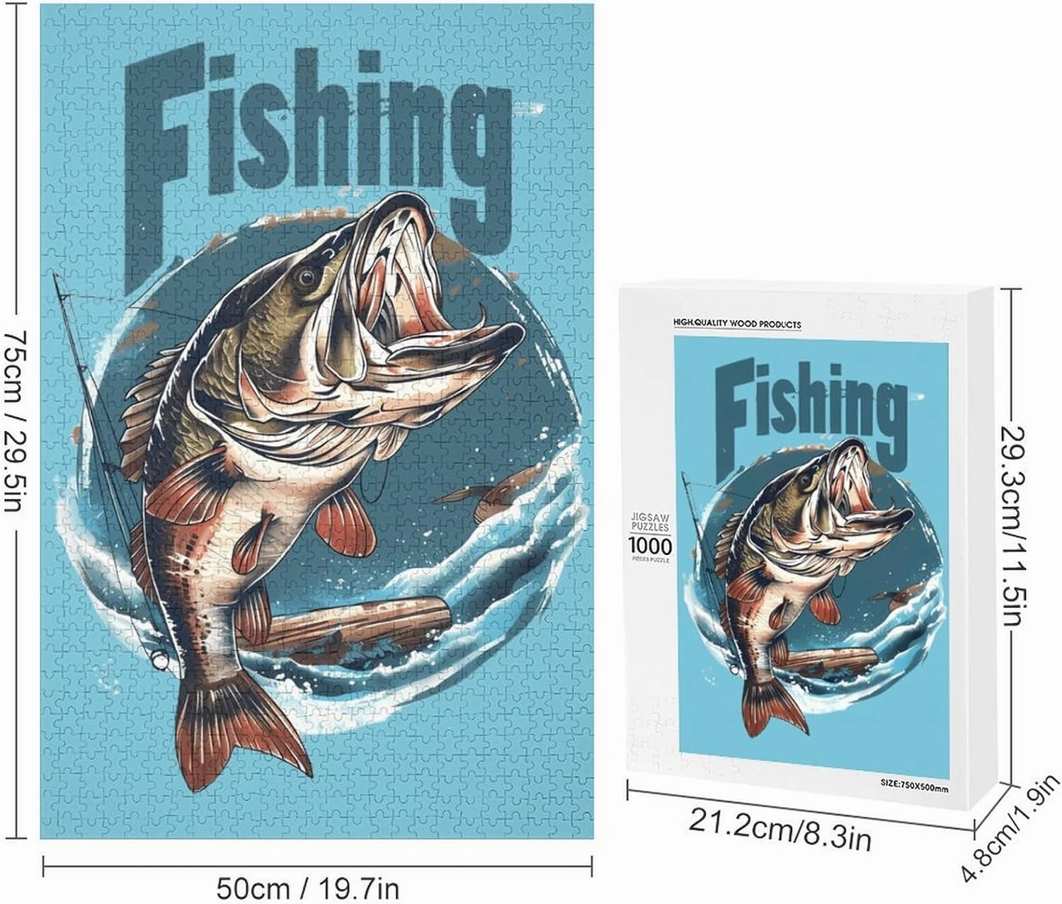 Fishing Funny Puzzles for Adults 300/500/1000 Piece Jigsaw Puzzle Challenging Game Decor