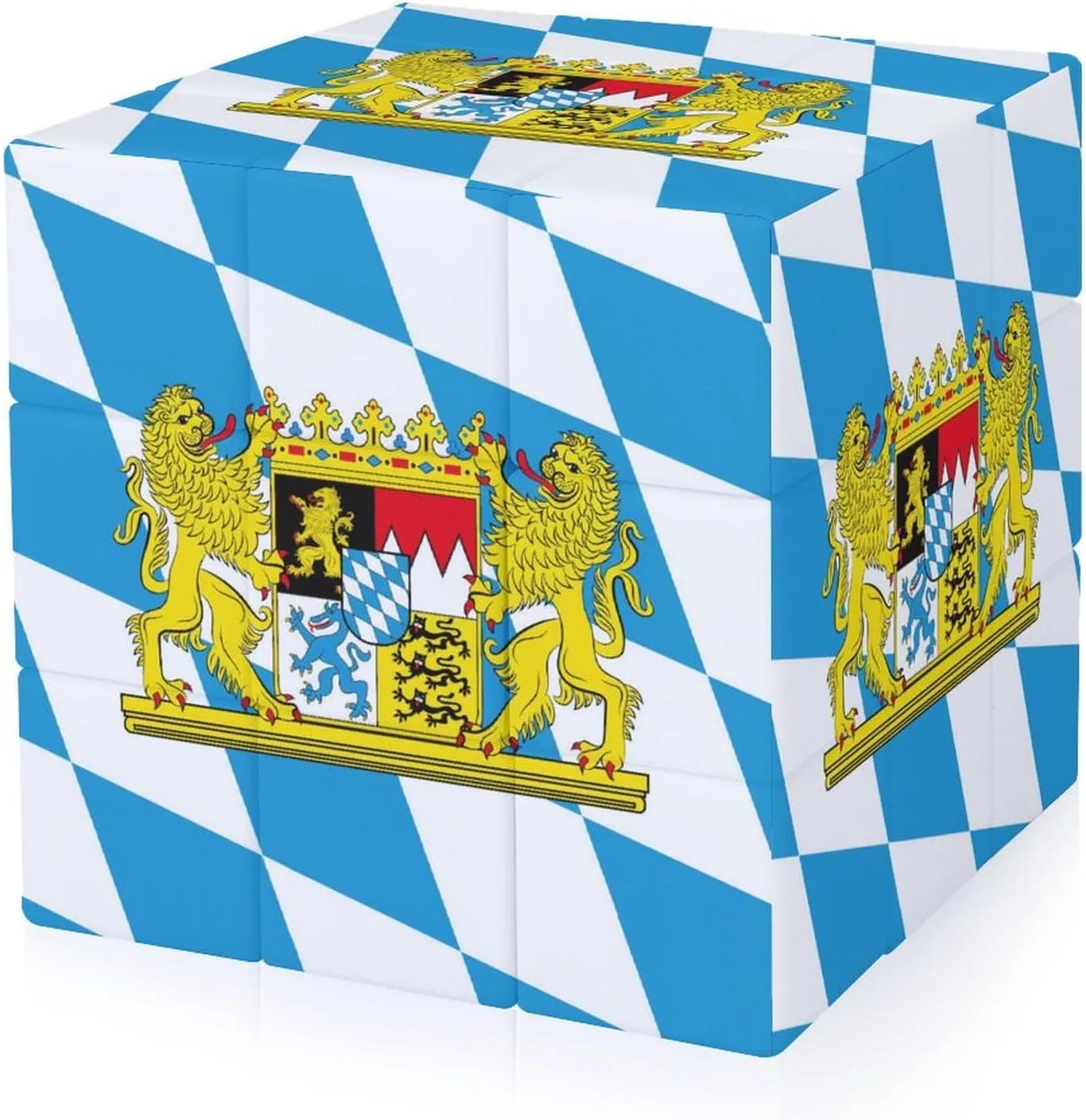 Flag of Free Bavaria Funny 3x3x3 Cube Smooth Lightweight Puzzle for Adult Graphic Printing Travel