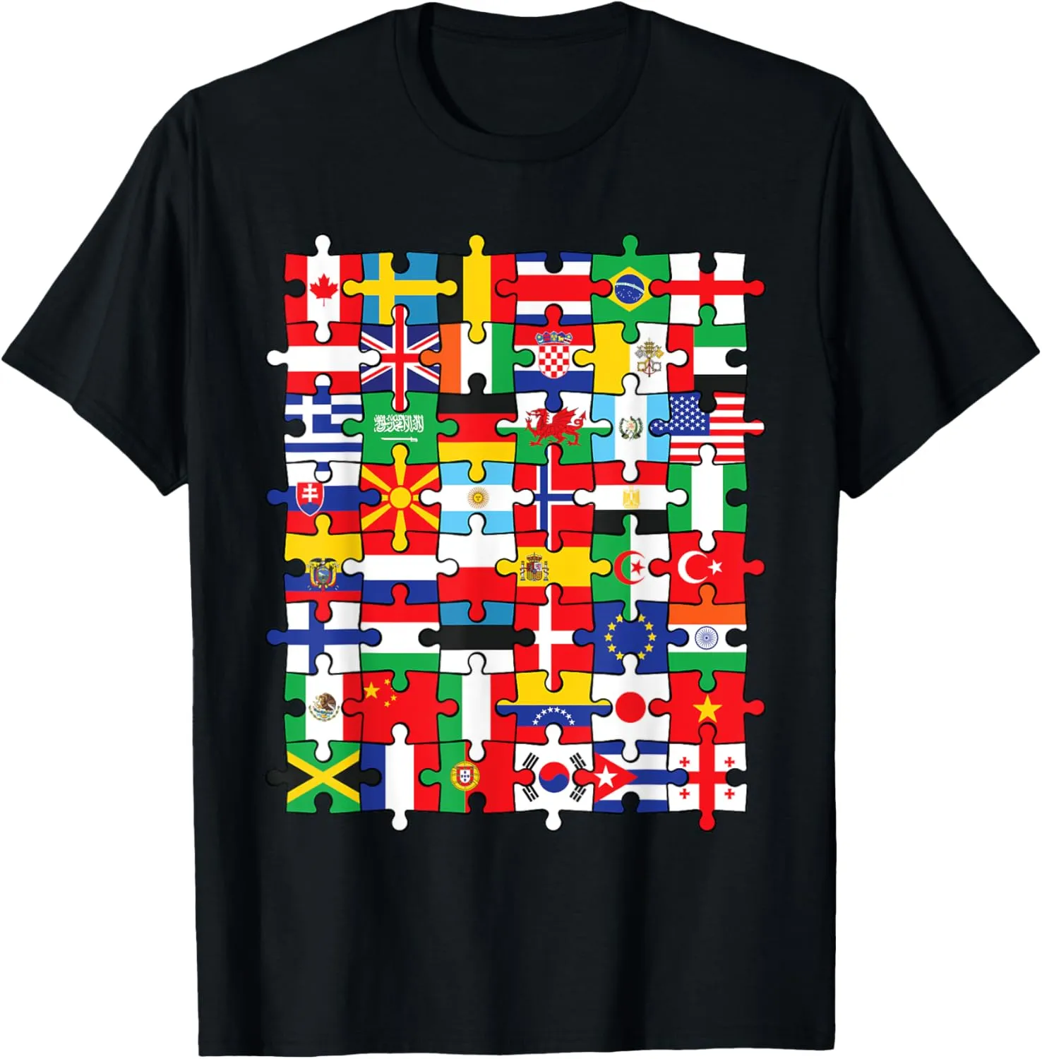 Flags of Countries of the World international flag puzzle T-Shirt