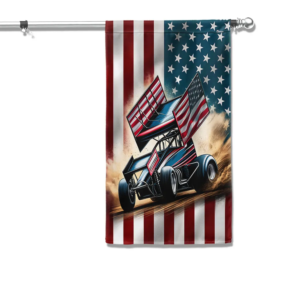 FLAGWIX  Sprint Car Racing Dirt Track Racing American Flag TQN2891F