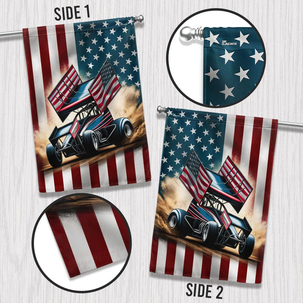FLAGWIX  Sprint Car Racing Dirt Track Racing American Flag TQN2891F