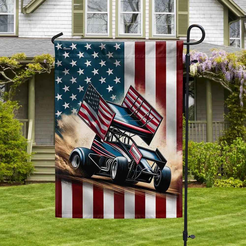 FLAGWIX  Sprint Car Racing Dirt Track Racing American Flag TQN2891F