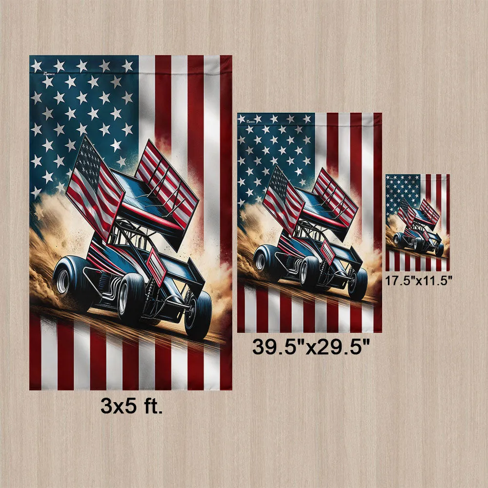 FLAGWIX  Sprint Car Racing Dirt Track Racing American Flag TQN2891F