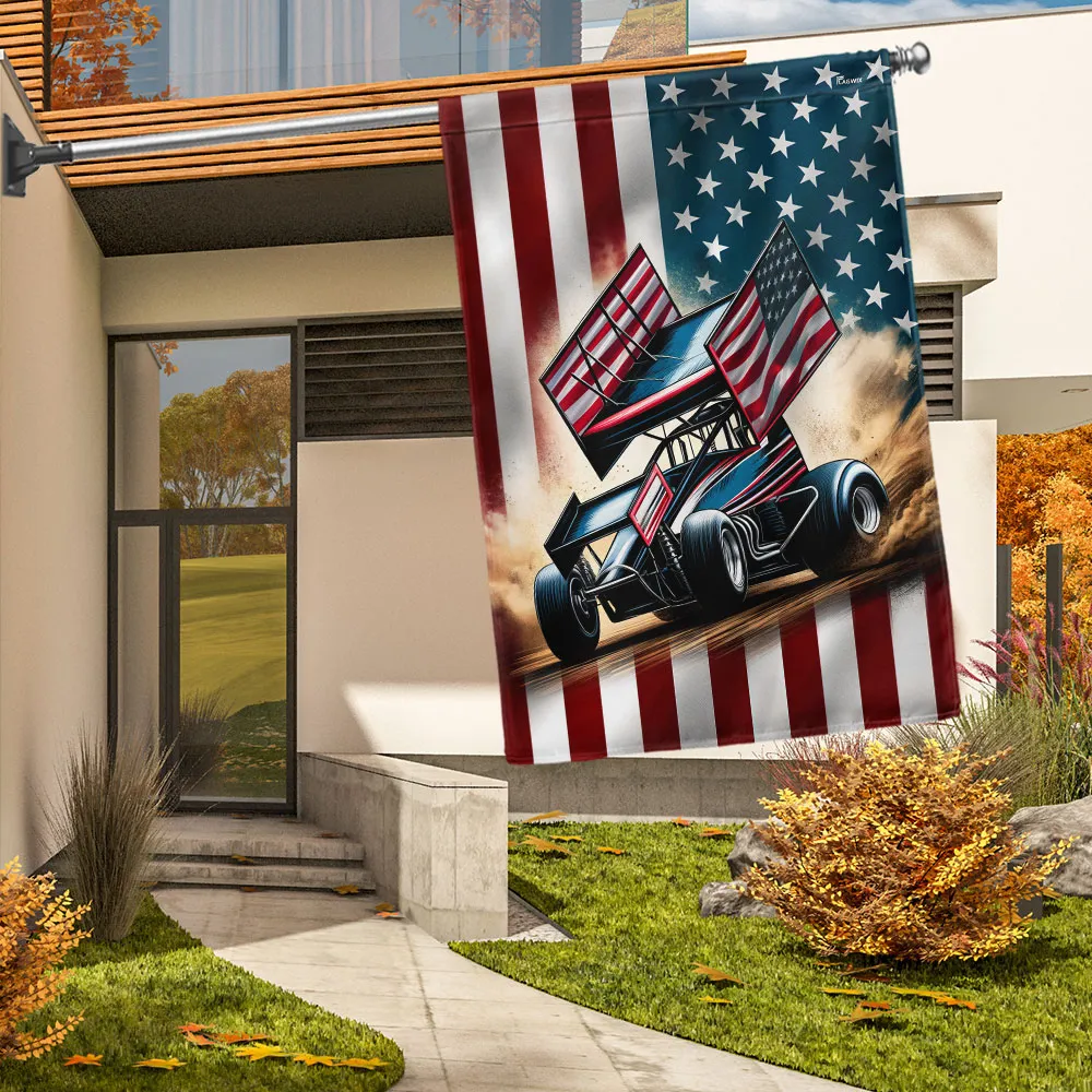 FLAGWIX  Sprint Car Racing Dirt Track Racing American Flag TQN2891F