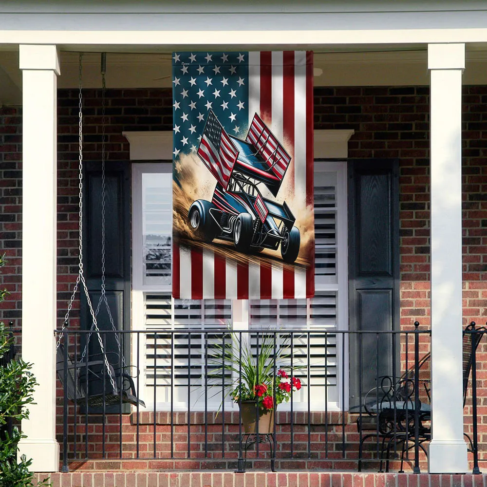 FLAGWIX  Sprint Car Racing Dirt Track Racing American Flag TQN2891F