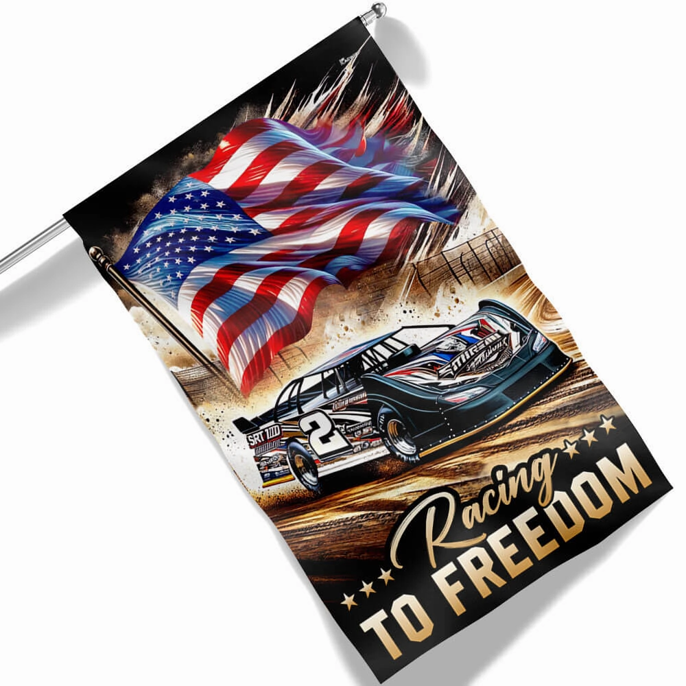 FLAGWIX Dirt Late Model Racing To Freedom Flag MLN2849F
