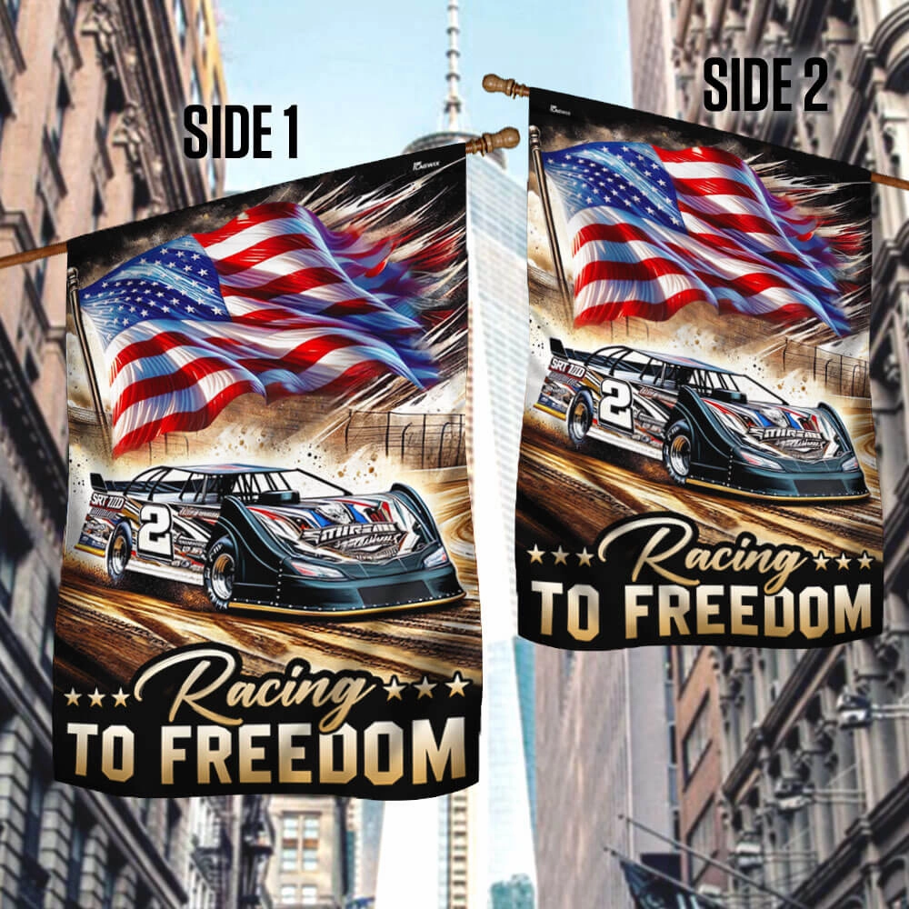 FLAGWIX Dirt Late Model Racing To Freedom Flag MLN2849F