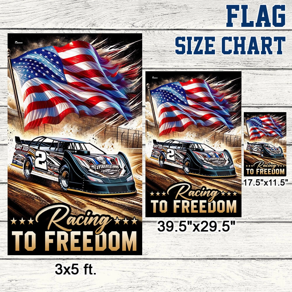 FLAGWIX Dirt Late Model Racing To Freedom Flag MLN2849F