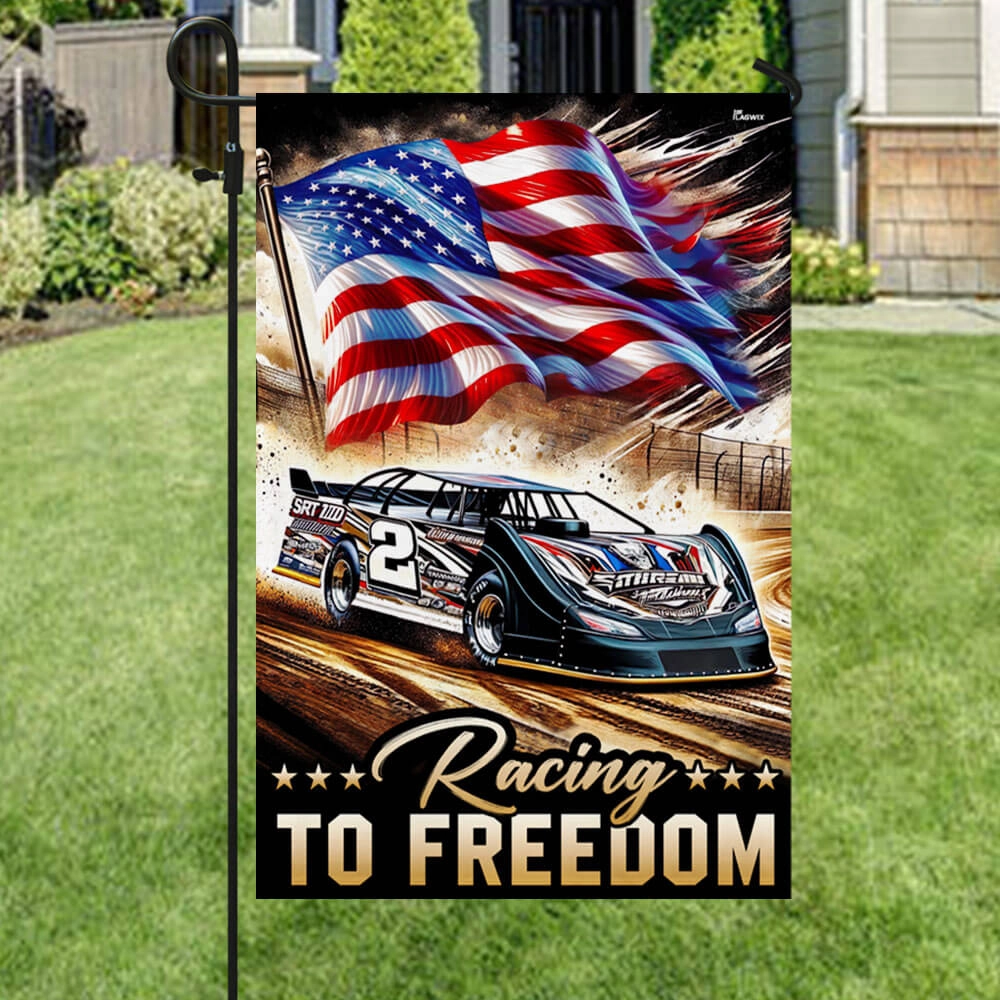 FLAGWIX Dirt Late Model Racing To Freedom Flag MLN2849F