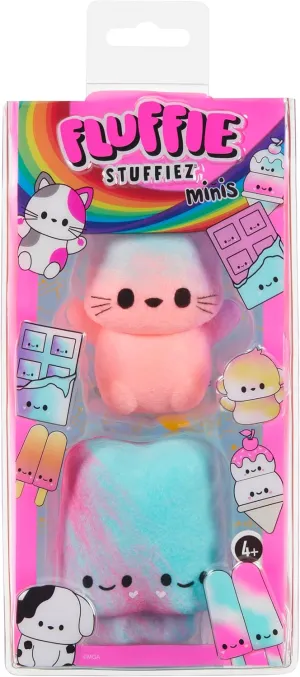 Fluffie Stuffiez Cat & Popsicle Minis Collectible Feature Plush - Surprise Reveal Unboxing Soft and Squishy Tactile Play Fidget DIY