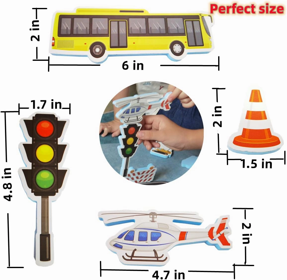 Foam Bath Toys for Toddlers- 29 Piece Vehicles Bath Stickers with Storage Bag Educational Floating Bathtub Traffic Preschool Non-Toxic Fun Bathing for Baby Girls Boys Toddler Kids