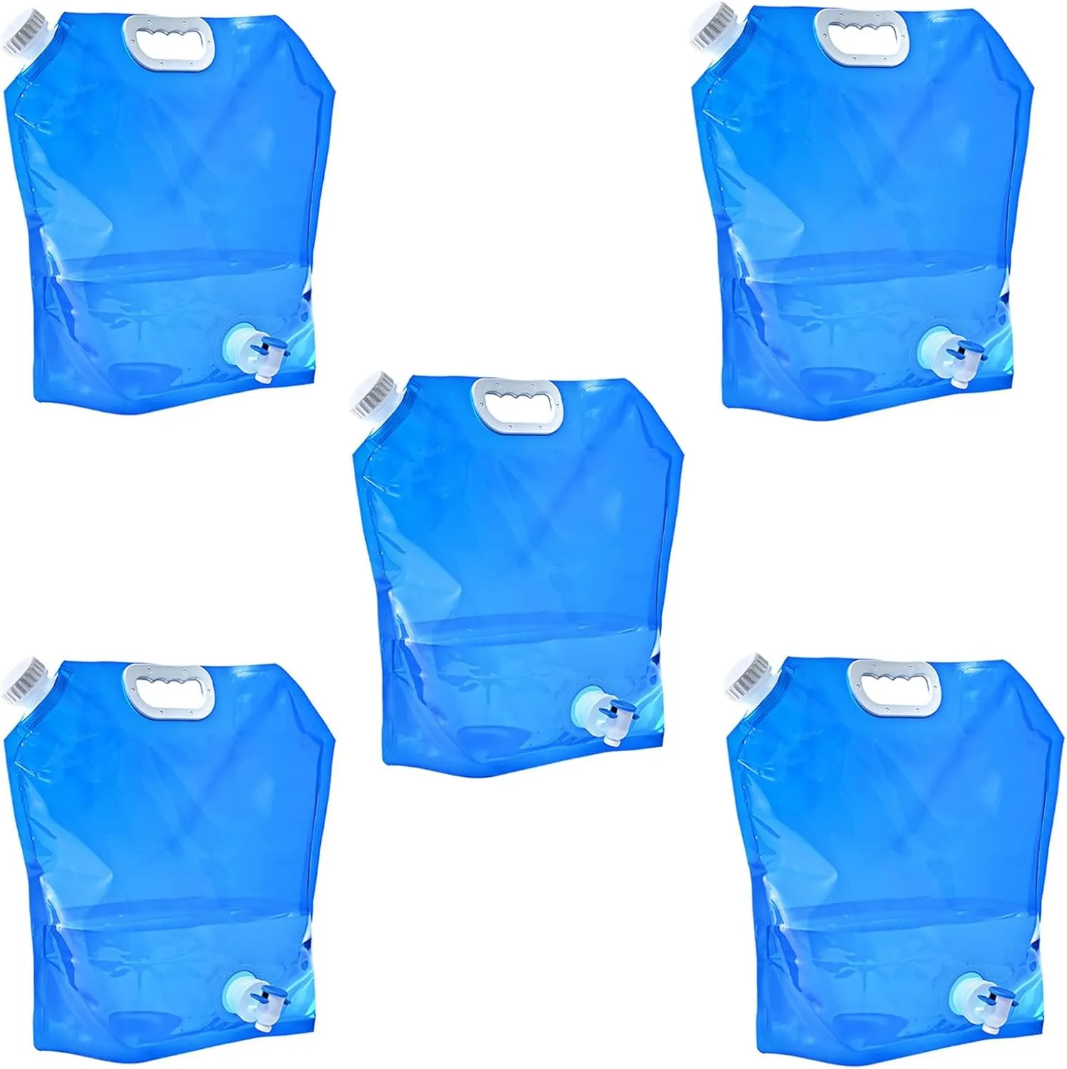 Food Grade Water Bag, Collapsible Plastic Water Container Bag, BPA Free Clear Portable Outdoor Camping Water Storage Bag for Camping Hiking Backpack Emergency(5PCS,5L)