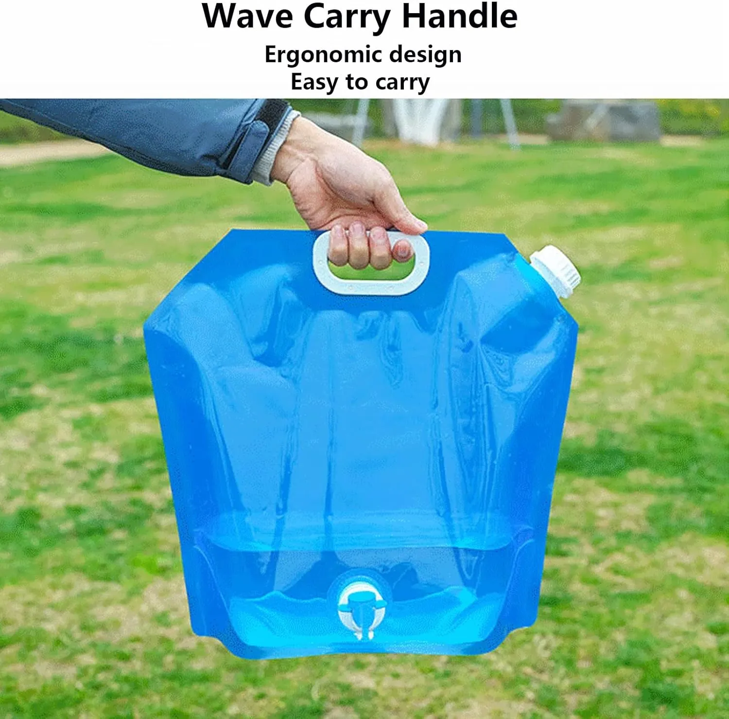Food Grade Water Bag, Collapsible Plastic Water Container Bag, BPA Free Clear Portable Outdoor Camping Water Storage Bag for Camping Hiking Backpack Emergency(5PCS,5L)