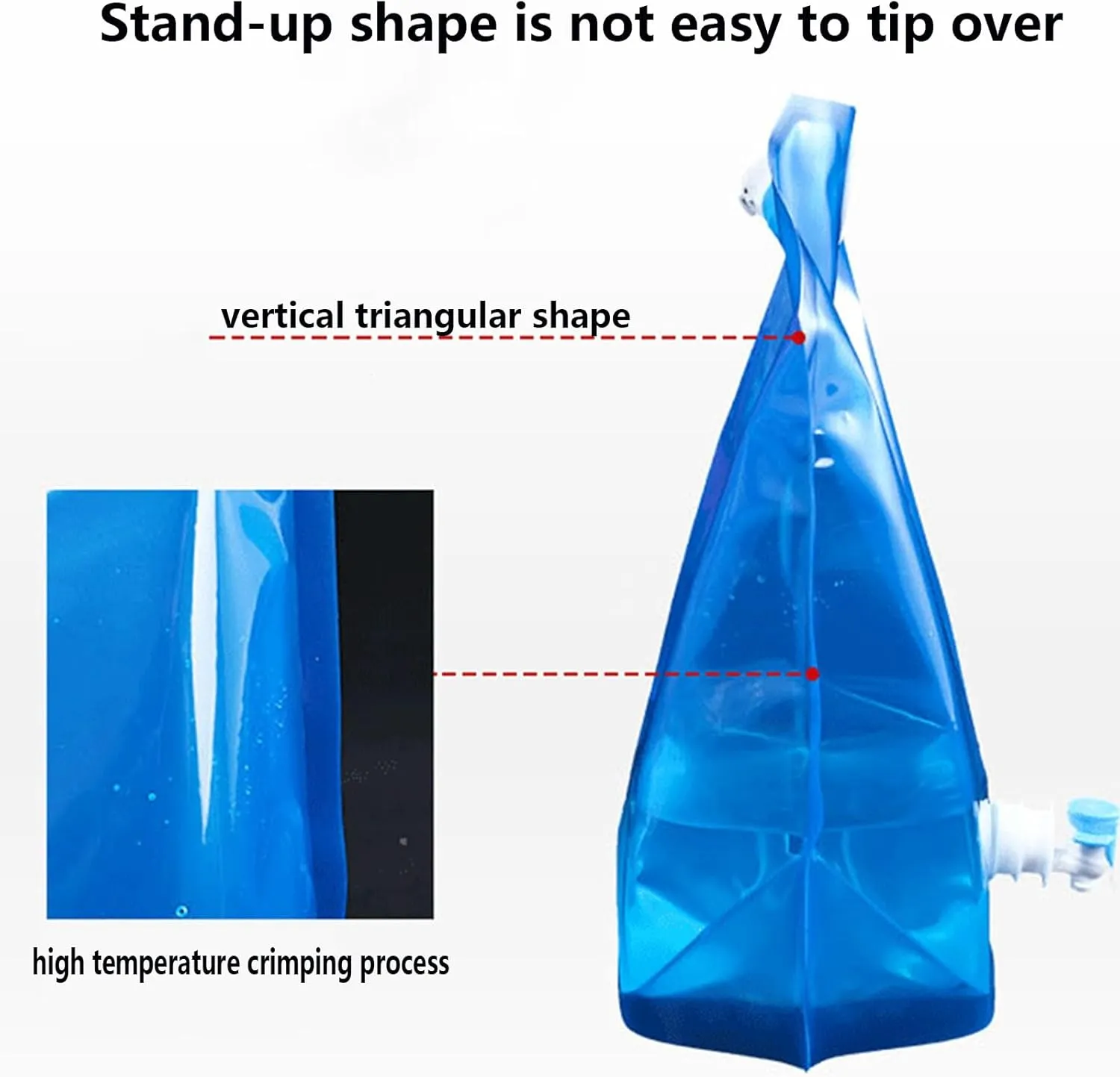 Food Grade Water Bag, Collapsible Plastic Water Container Bag, BPA Free Clear Portable Outdoor Camping Water Storage Bag for Camping Hiking Backpack Emergency(5PCS,5L)