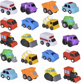 Forest & Twelfth 2" Rubber Vehicles Toys for Baby Bath Toys for Toddlers, Soft Baby Car Bathtub Toys, Ideal as Pool Toys, Toddler Beach Toys, Party Favors, Decorations, Cake Toppers