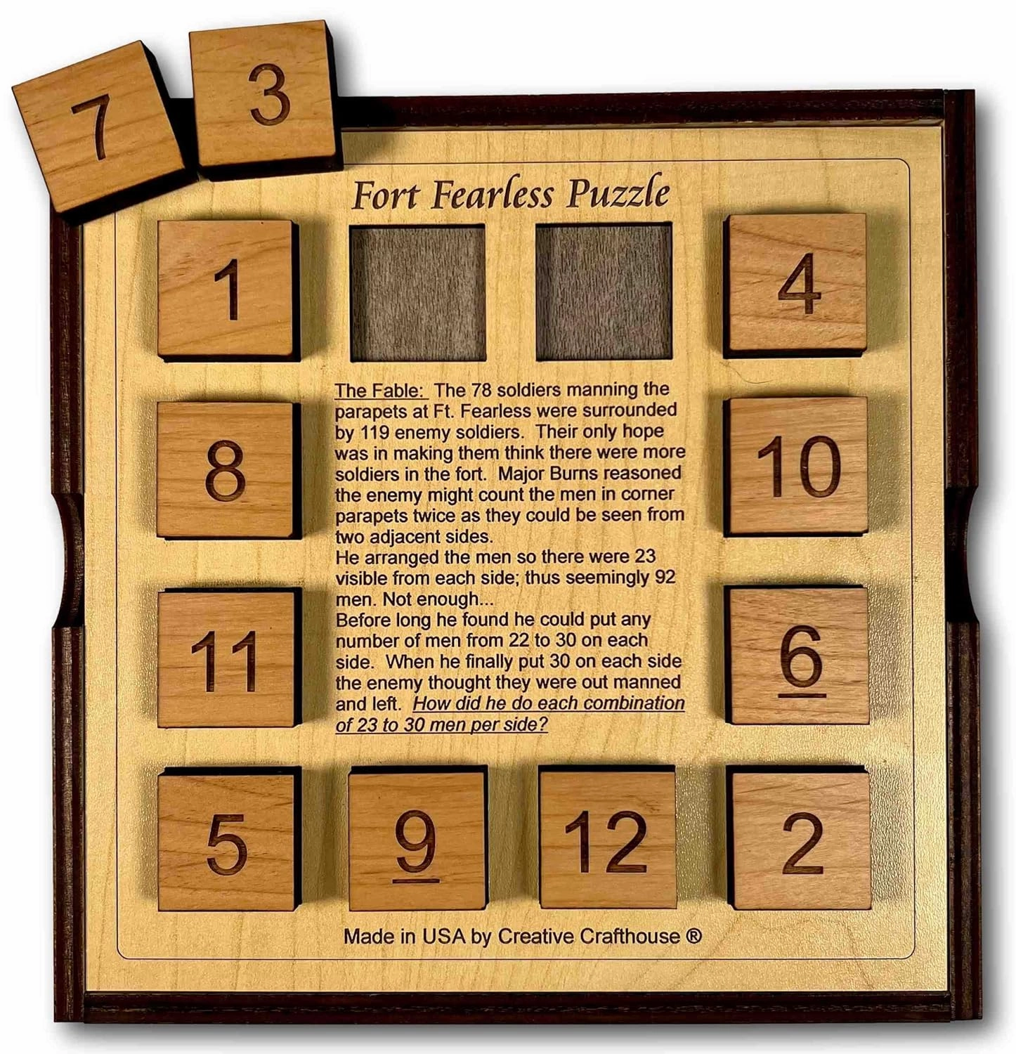 Fort Fearless - Logic Puzzle - Creative Crafthouse Wood Puzzle - Handmade and Challenging