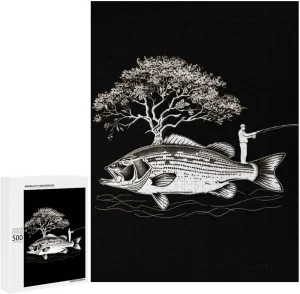 Funny Fishing Funny Puzzles for Adults 300/500/1000 Piece Jigsaw Puzzle Challenging Game Decor