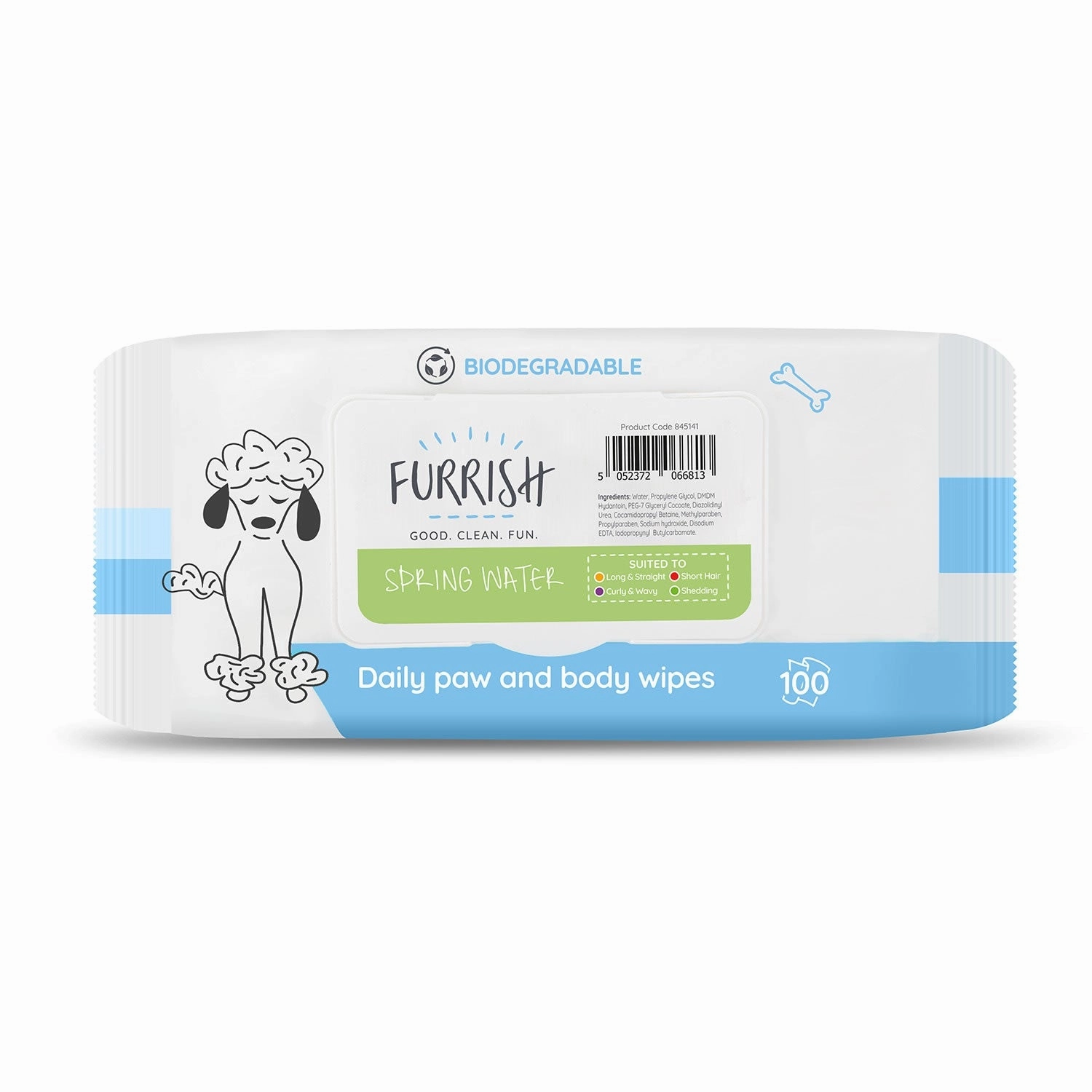 Furrish Daily Paw & Body Wipes Spring Water