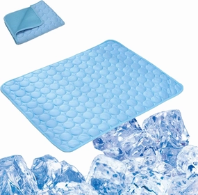 Furry Basics Dog Cooling Mat, Furry Basics Cooling mat, Cool Dog Bed for Summer, Washable & Portable Pet Soft Pad, Non-Slip Summer Mat (Blue,59 * 39.3inch)
