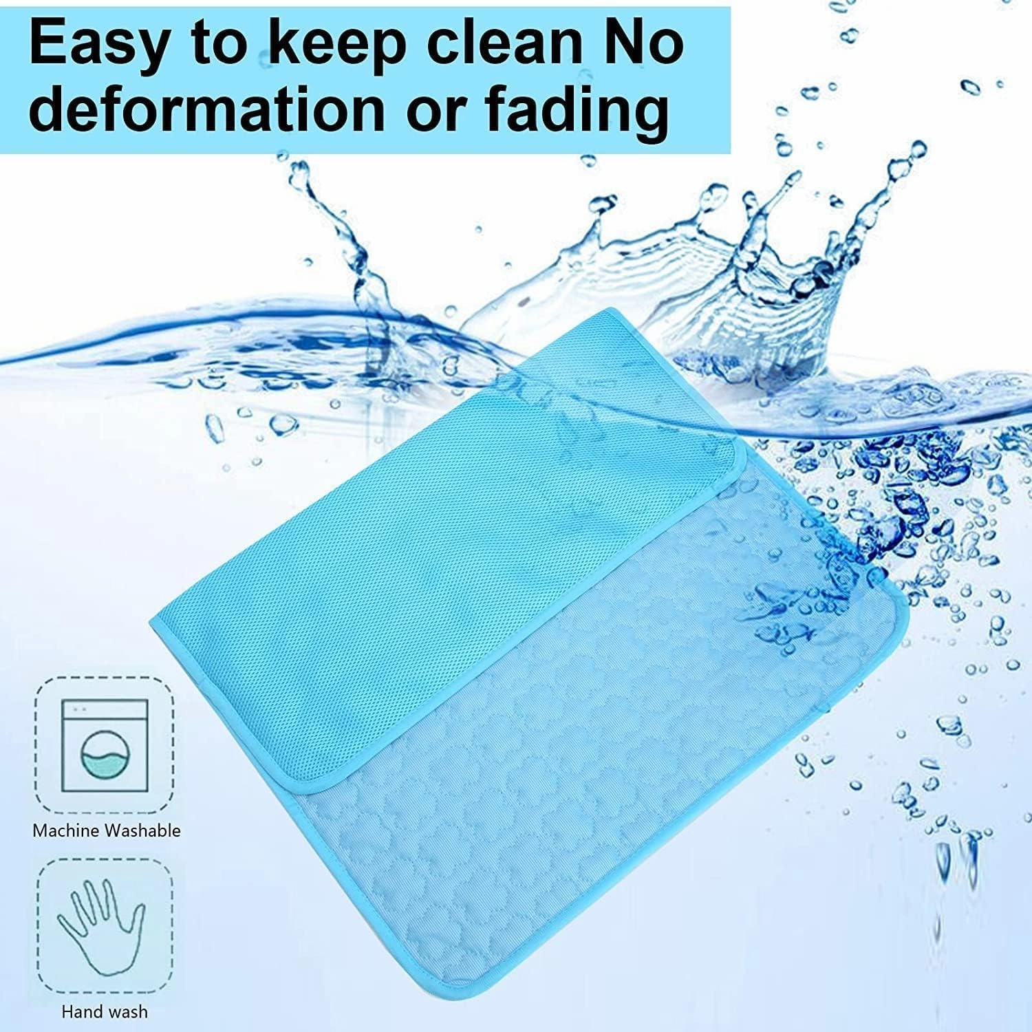 Furry Basics Dog Cooling Mat, Furry Basics Cooling mat, Cool Dog Bed for Summer, Washable & Portable Pet Soft Pad, Non-Slip Summer Mat (Blue,59 * 39.3inch)