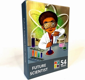 Future Scientist Boy, Kids Jigsaw Puzzle, 12in x 16.5in, 54 Pieces, Age 6 , Age 6-8, African American, Cultural, Diversity, STEM, Black Boy Character