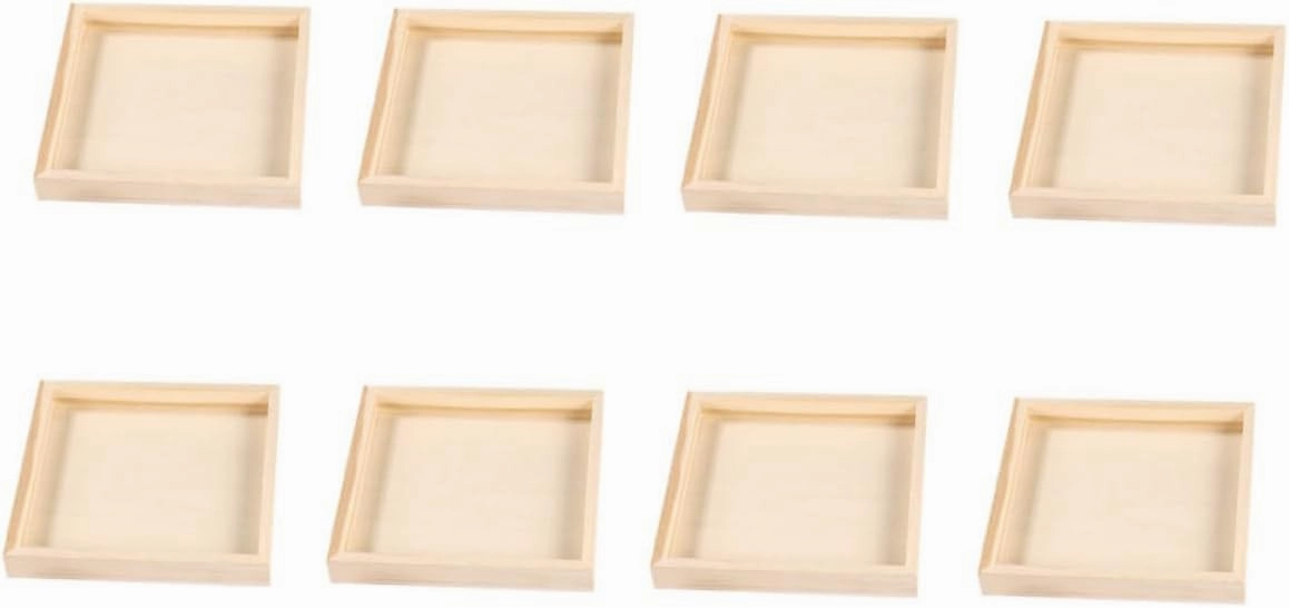 Gadpiparty 8pcs Wooden Block Trays for Puzzle Storage Creative Three Organizer for Rooms Material Smooth Finish for