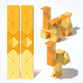 GAN Twist Magic Snake, 48 Wedges 6 Colors Cube Puzzle with Toy Brain Teaser Game for Kids Teens