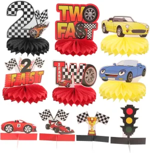 Garneck 10pcs Racing Car Honeycomb Centerpieces Creative Table Decorations for Birthday Parties Sports Events and Celebrations Safe Material for Festive Decor