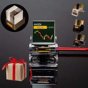Geekmagic Hologram Cube Display, Mini 3D Transparent Crystal WiFi Clock Holographic Display,Customizable Display -Weather/Photo/Stock/Rate/Bitcoin,GIF Animation Creative Gift Cool Desktop Gadget