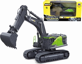 Gemini&Genius Excavator Toy for Kids, Construction Vehicle Digger for 2 3 4 5 6 Year Old Boys Toddlers 1/50 Scale Diecast Digger Car Heavy Duty Alloy Toys for Kids (Green)