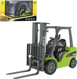 Gemini&Genius Forklift Truck Toys Engineering Vehicle 1/50 Scale Diecast Fork Truck Construction Alloy Warehouse Vehicle Models Toys for Kids (Green)