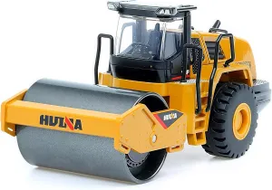 Gemini&Genius Road Roller Toy for Kids, Heavy Duty Construction Vehicle Toys 1-50 Scale Alloy Road Trucks, Car Toys Collection, Display and Play Truck for Kids (Brown)