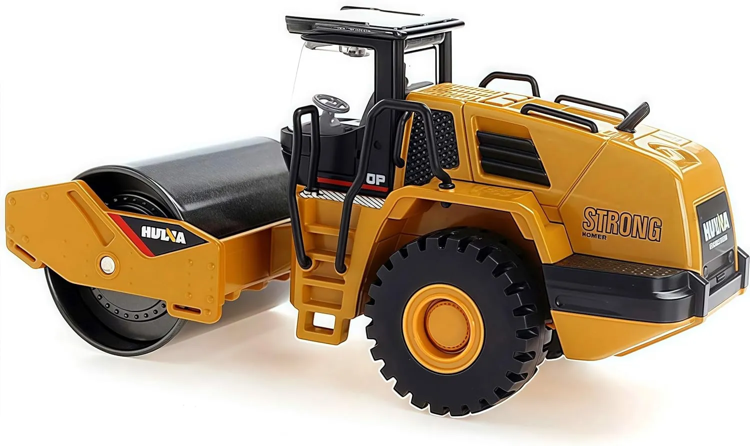 Gemini&Genius Road Roller Toy for Kids, Heavy Duty Construction Vehicle Toys 1-50 Scale Alloy Road Trucks, Car Toys Collection, Display and Play Truck for Kids (Brown)