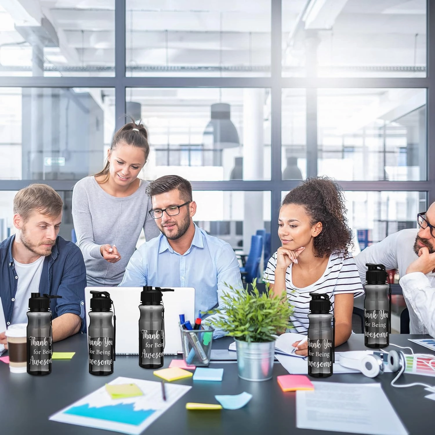 Gerrii 15 Pcs Teacher Appreciation Gifts in Bulk Nurse Week Gifts Thank You for Being Awesome 20. 3 oz Water Bottles for Coworker Social Worker Employee of Month