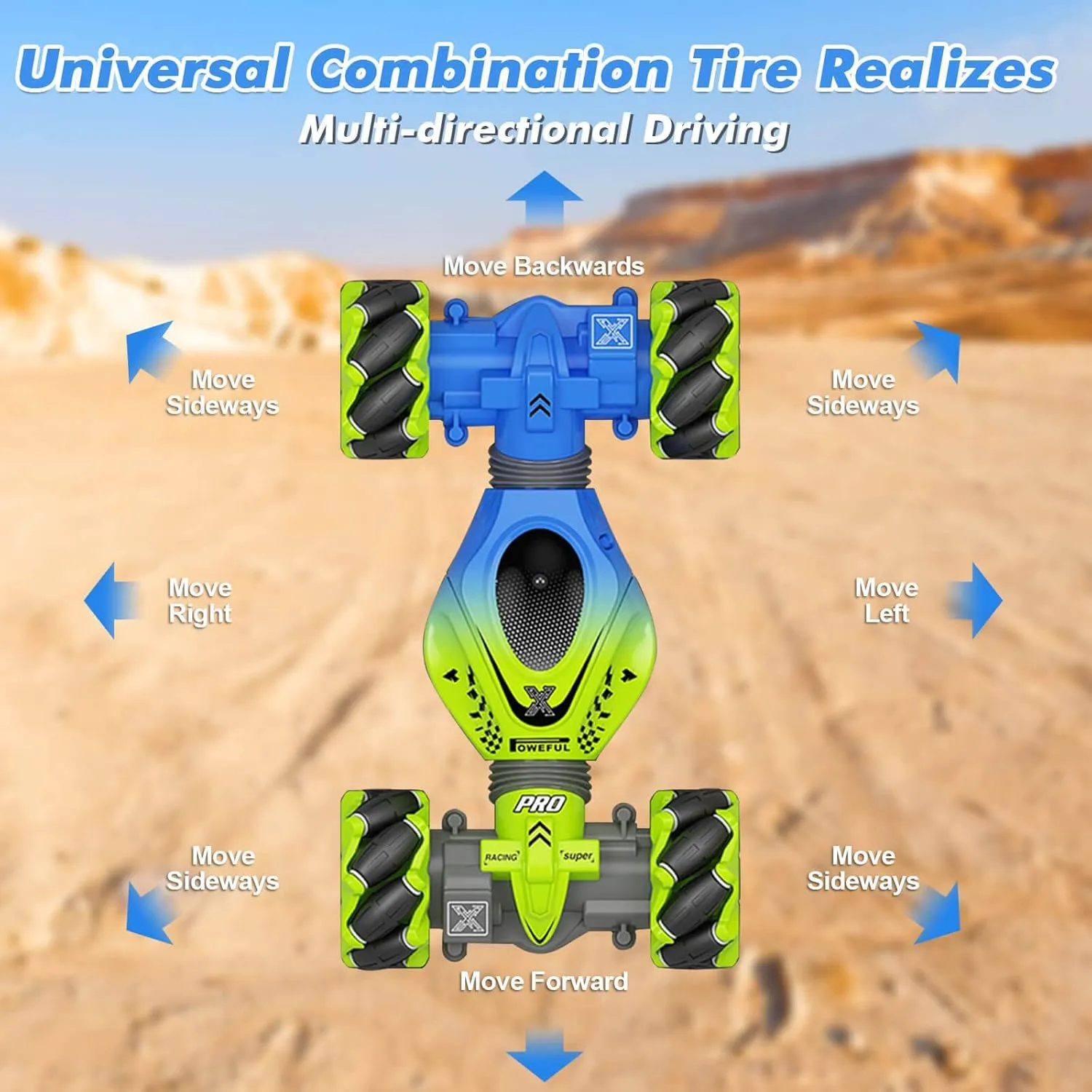 Gesture RC Car, 2.4GHz 4WD Gesture Sensing RC Stunt Car Toys for 6-12 Years Old Boys Girls, Hand Controlled Remote Drift Twist Offroad 360° Rotation with Lights Music for Birthday Gifts