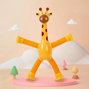 Giraffe Suction Cup Cartoon Creative Puzzle Toy, Stretching Tube, Telescopic Tube, Decompression
