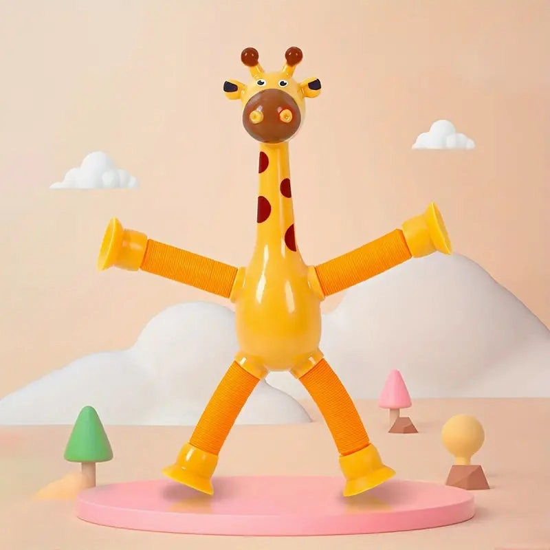 Giraffe Suction Cup Cartoon Creative Puzzle Toy, Stretching Tube, Telescopic Tube, Decompression
