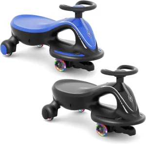 GLAF Electric Wiggle Car Ride On Toys for Kids 3 Year Old and up Boys Girls Electric Vehicles with 12V Rechargable Battery and Pedal Anti-Rollover Colorful Lights Wheels Swing Car for Toddlers