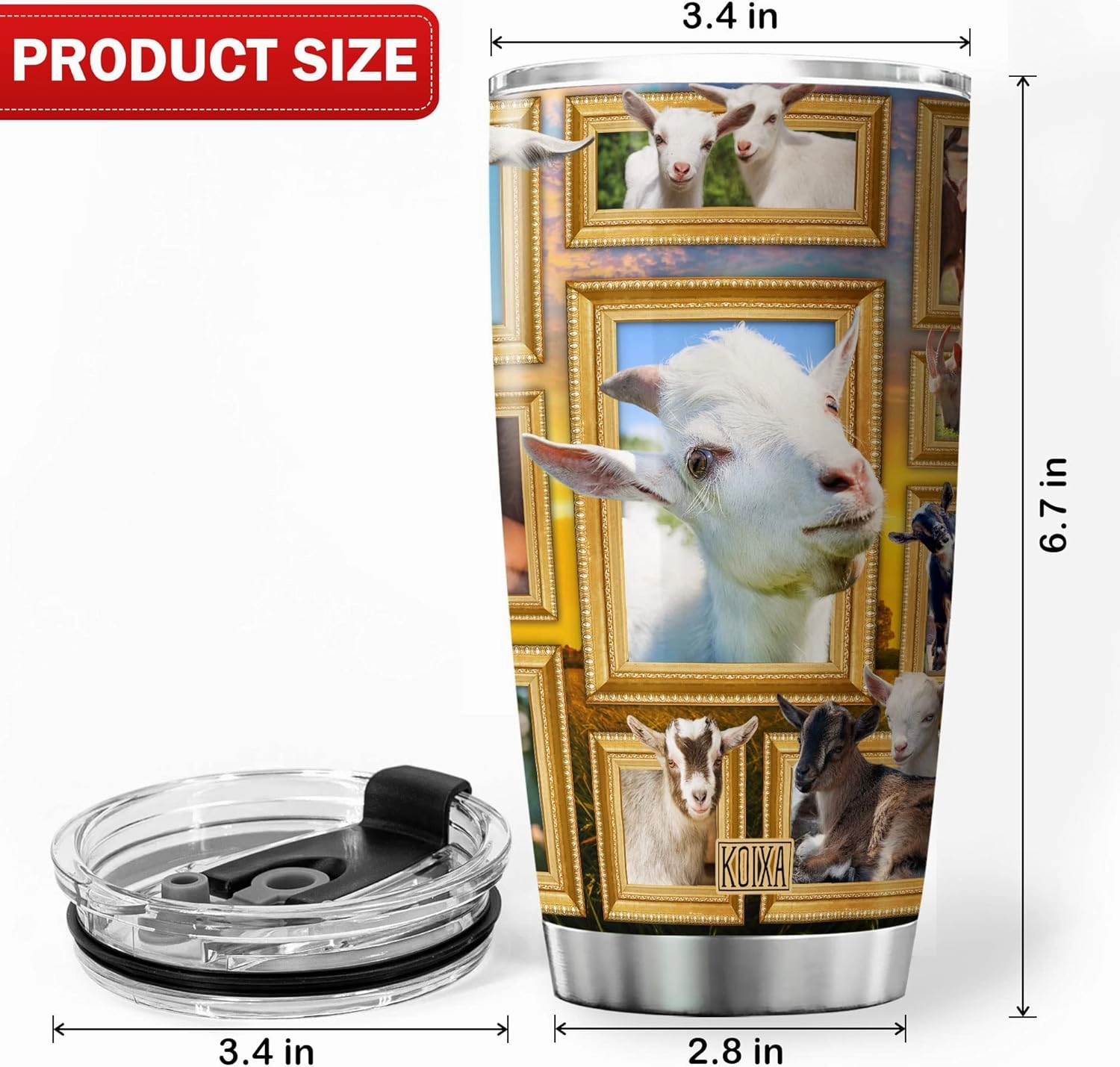 Goats Tumbler Alpine Goats Funny Farm Animal Print Travel Cup With Lid 20 Oz Stainless Steel Tumblers With Christmas Gift Ideas Birthday Present Funny Things For Men