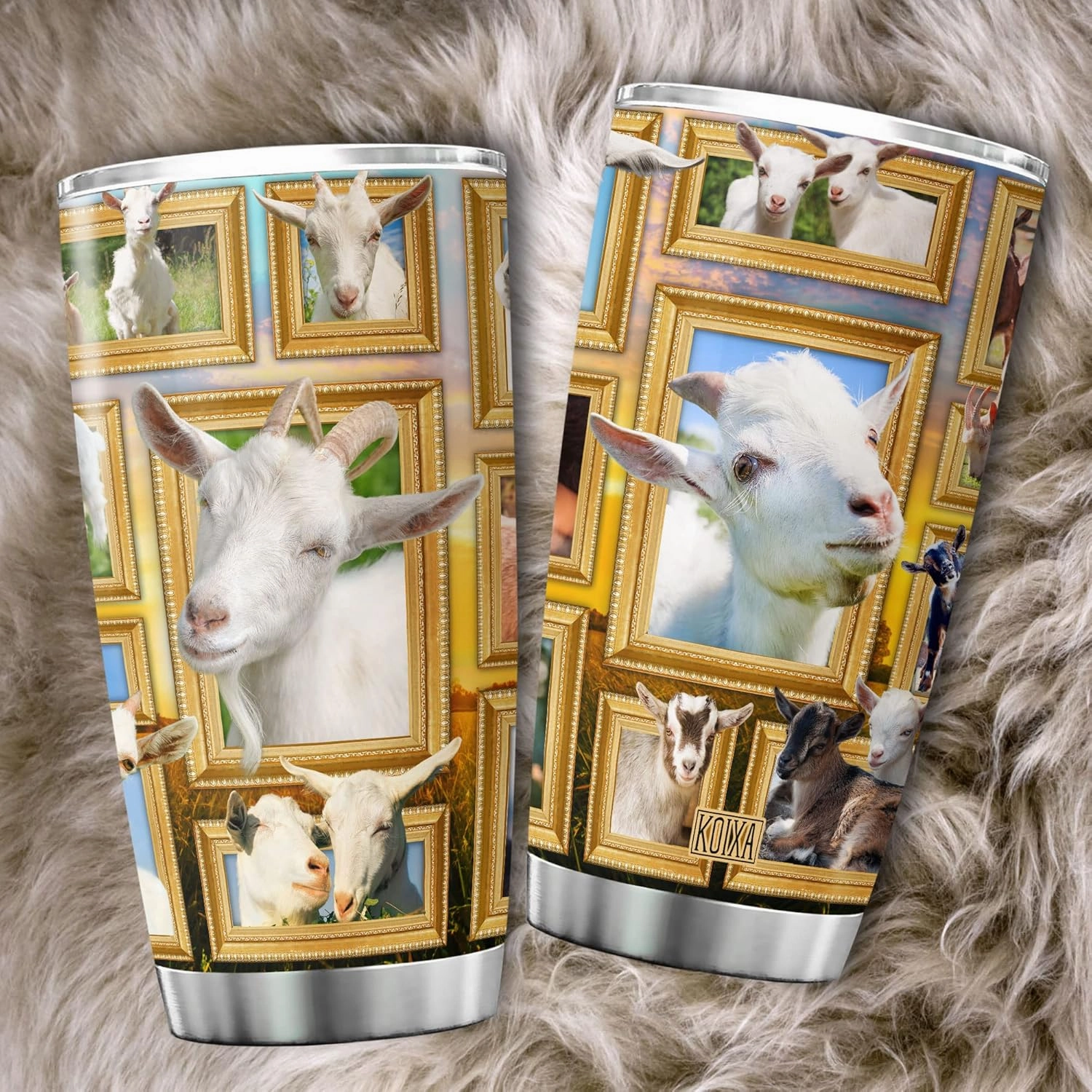 Goats Tumbler Alpine Goats Funny Farm Animal Print Travel Cup With Lid 20 Oz Stainless Steel Tumblers With Christmas Gift Ideas Birthday Present Funny Things For Men