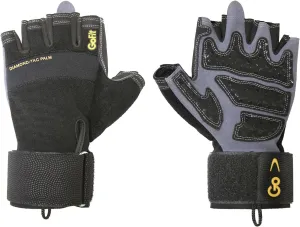 GoFit Diamond-Tac Wrist Wrap Glove - Padded, Flexible, Supportive Fitness Glove and Training CD Black Large