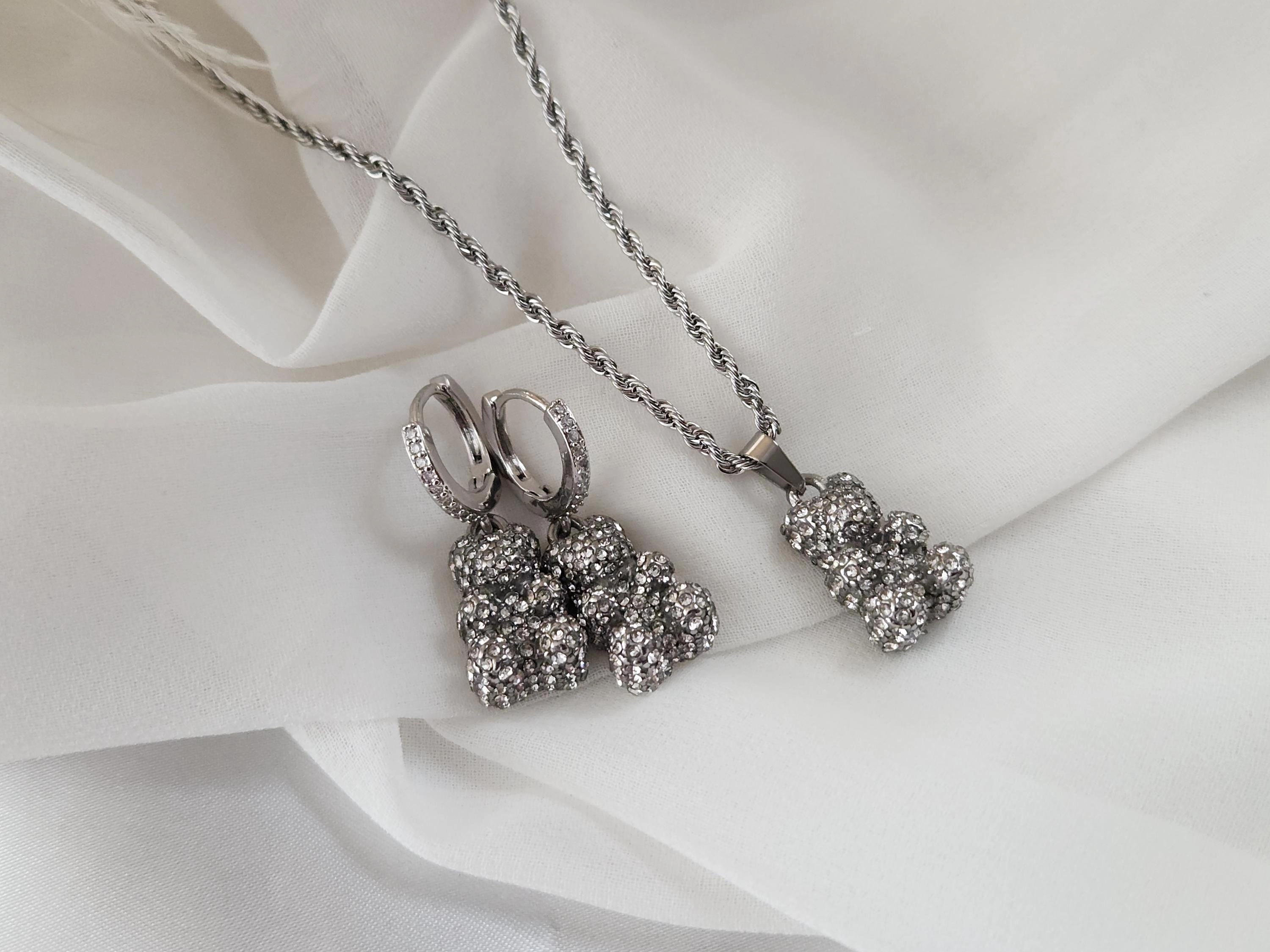 Gold Filled Bear Necklace, WATERPROOF Adjustable Chains, Gift For Her.