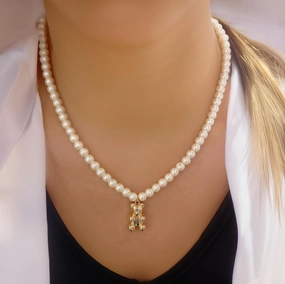 Gold Filled Bear Necklace, WATERPROOF Adjustable Chains, Gift For Her.