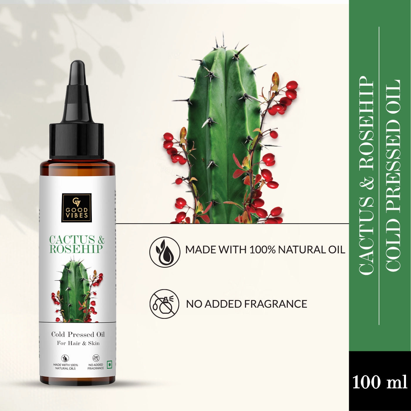 Good Vibes Cactus And Rosehip Cold Pressed Oil For Hair & Skin (100ml)