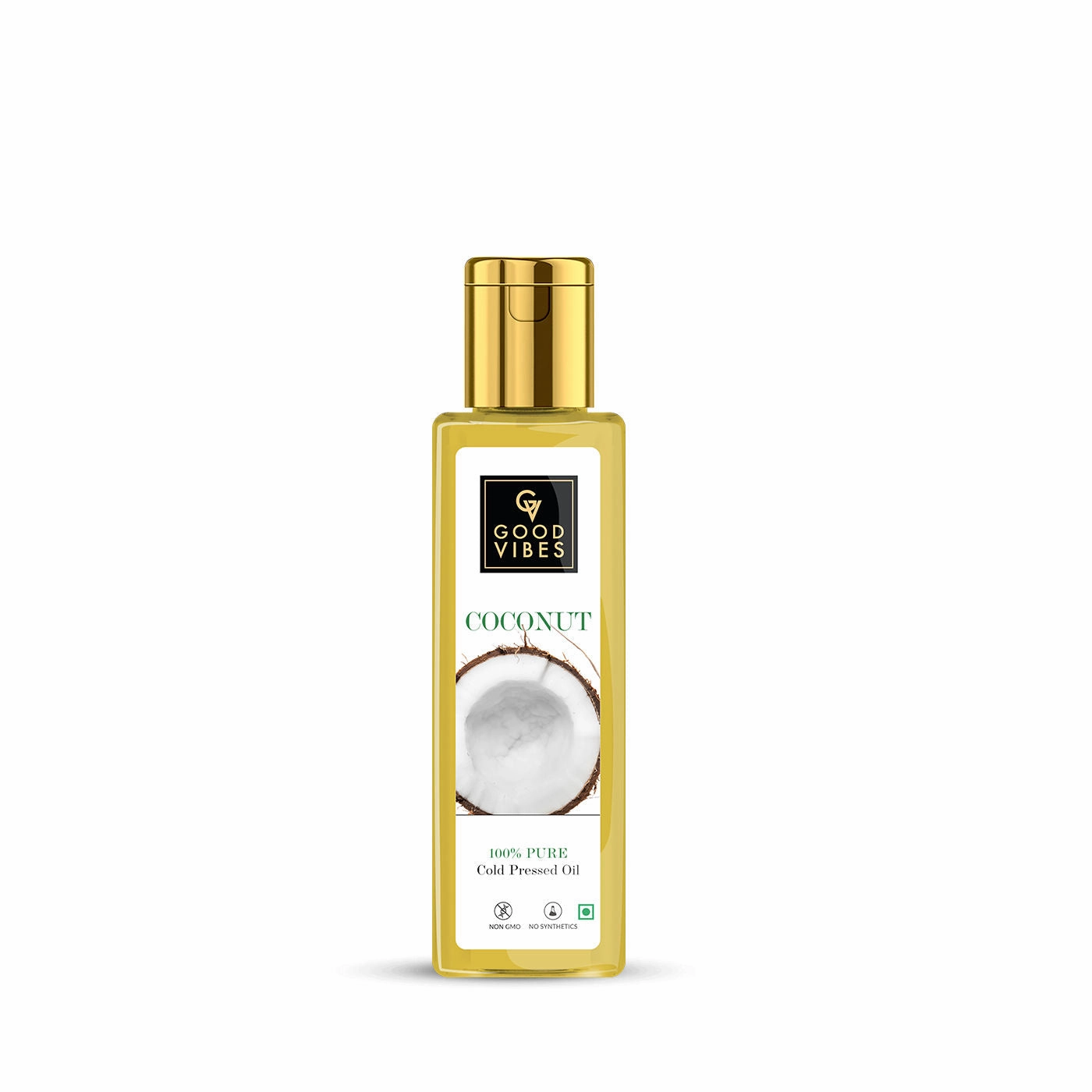 Good Vibes Coconut 100% Pure Cold Pressed Carrier Oil For Hair & Skin | Hair Growth, Anti-Ageing | No Parabens, No Animal Testing (100 ml)