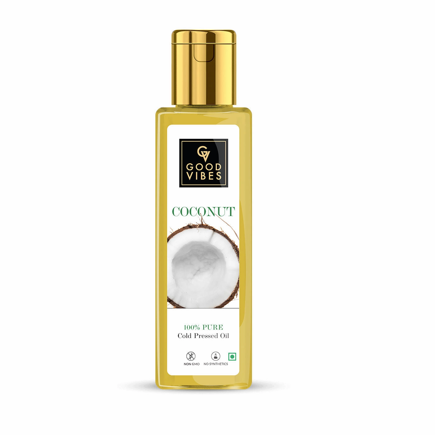 Good Vibes Coconut 100% Pure Coldpressed Carrier Oil | Hair Growth, Anti-Ageing, Hydrating | No Parabens, No Sulphates, No Mineral Oil (200 ml)